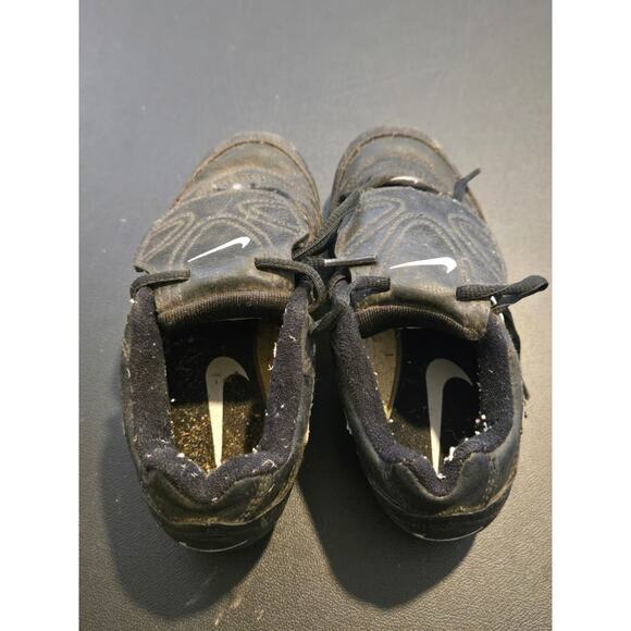 Nike Baseball Cleats Youth 1Y Black Lace Cover Molded Studs Used Vintage 90s - Picture 3 of 6